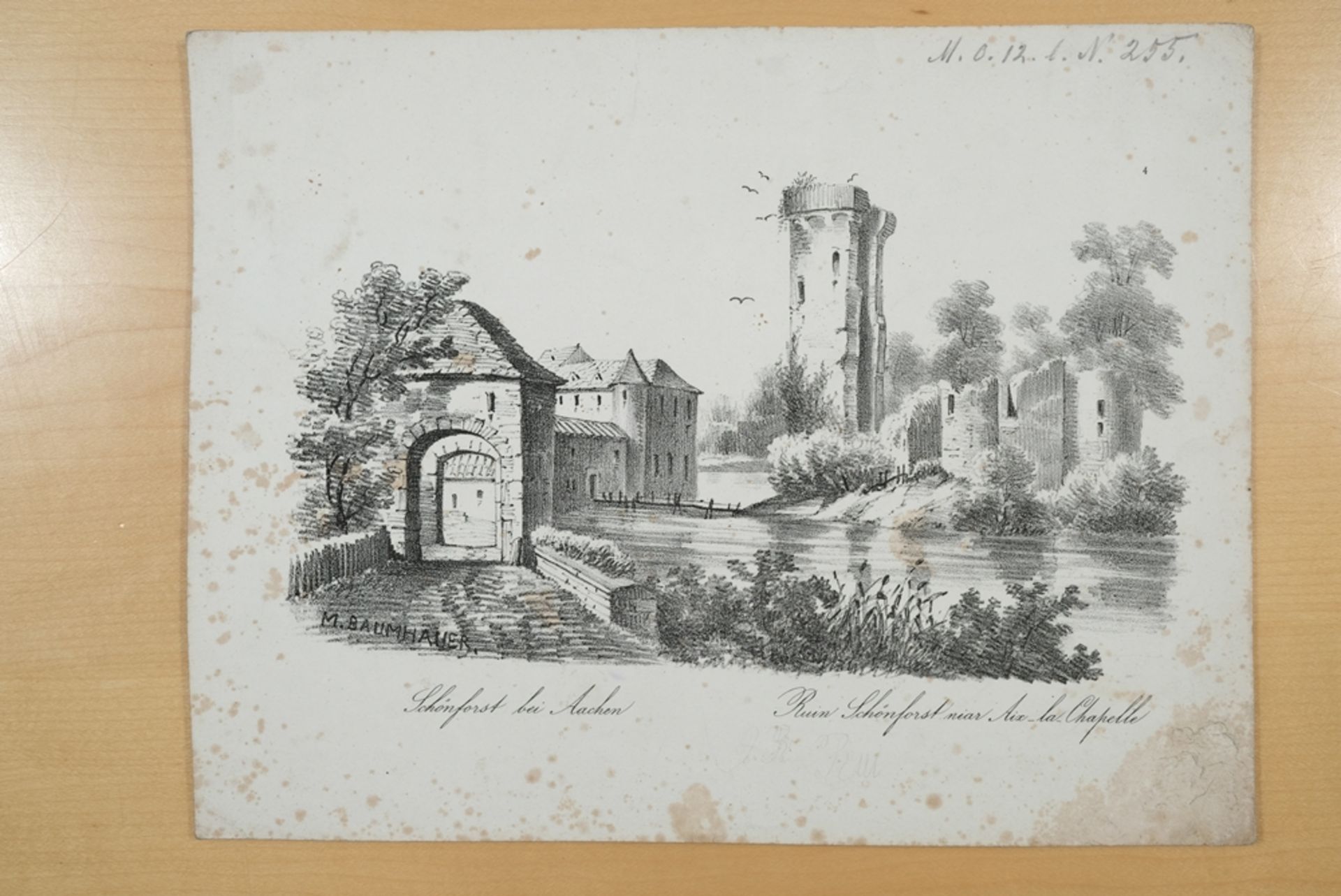 Baumhauer, Mathias (um 1810-1870), Landschaften, neun Lithografien. Darstellung verschiedener Lands - Bild 2 aus 8