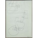 Ackermann, Max (1887-1975) Untitled, abstract drawing in biros on paper.