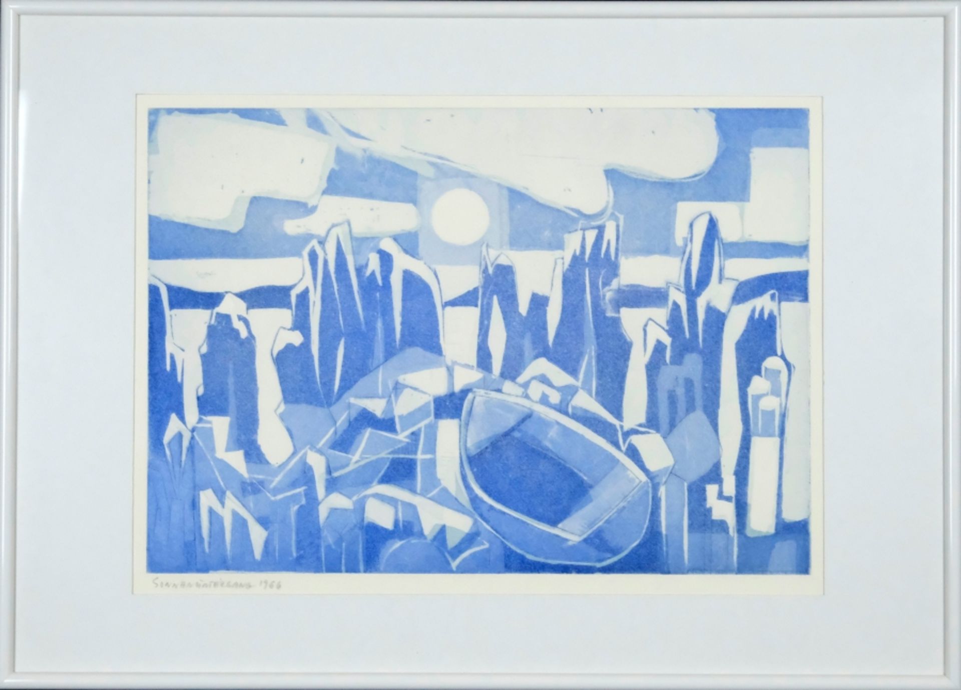 Osswald, Karl (1925-1972) "Sonnenuntergang" am See, 1966, Aquatinta. - Bild 2 aus 3