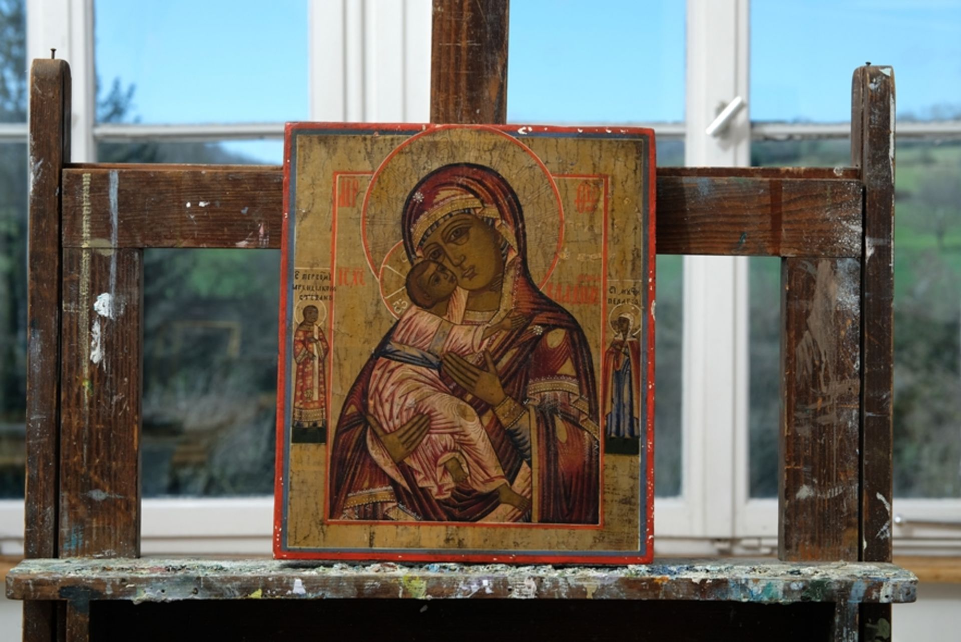 Russian icon, copy of the "Mother of God of Vladimir", early 19th century, tempera on limewood. The - Image 2 of 3