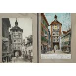 30 postcards of Constance, album no. 13, collection focus 'City gates, towers, columns', turn of th