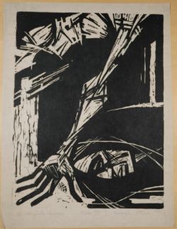 Hiszpanska-Neumann, Maria (1917-1980) "Pieta III", 1961, Holzschnitt auf Seidenpapier. Exemplar 17/