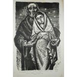 Hiszpanska-Neumann, Maria (1917-1980) "Droga do Betlejem", 1957, woodcut on tissue paper. Copy 2/25