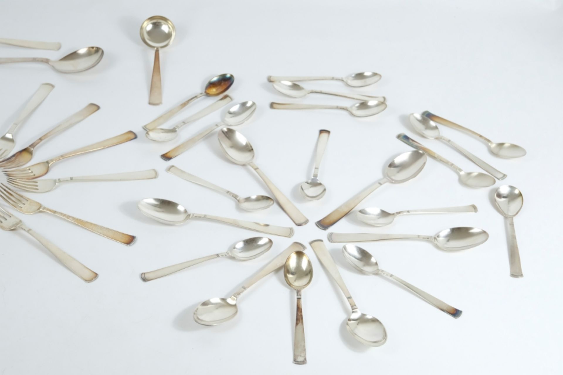 Cutlery set, GAB Stockholm, silver 800.  - Image 2 of 7