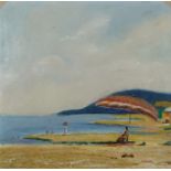 Adrion, Lucien (1889-1953)Beach motif, oil on panel. 