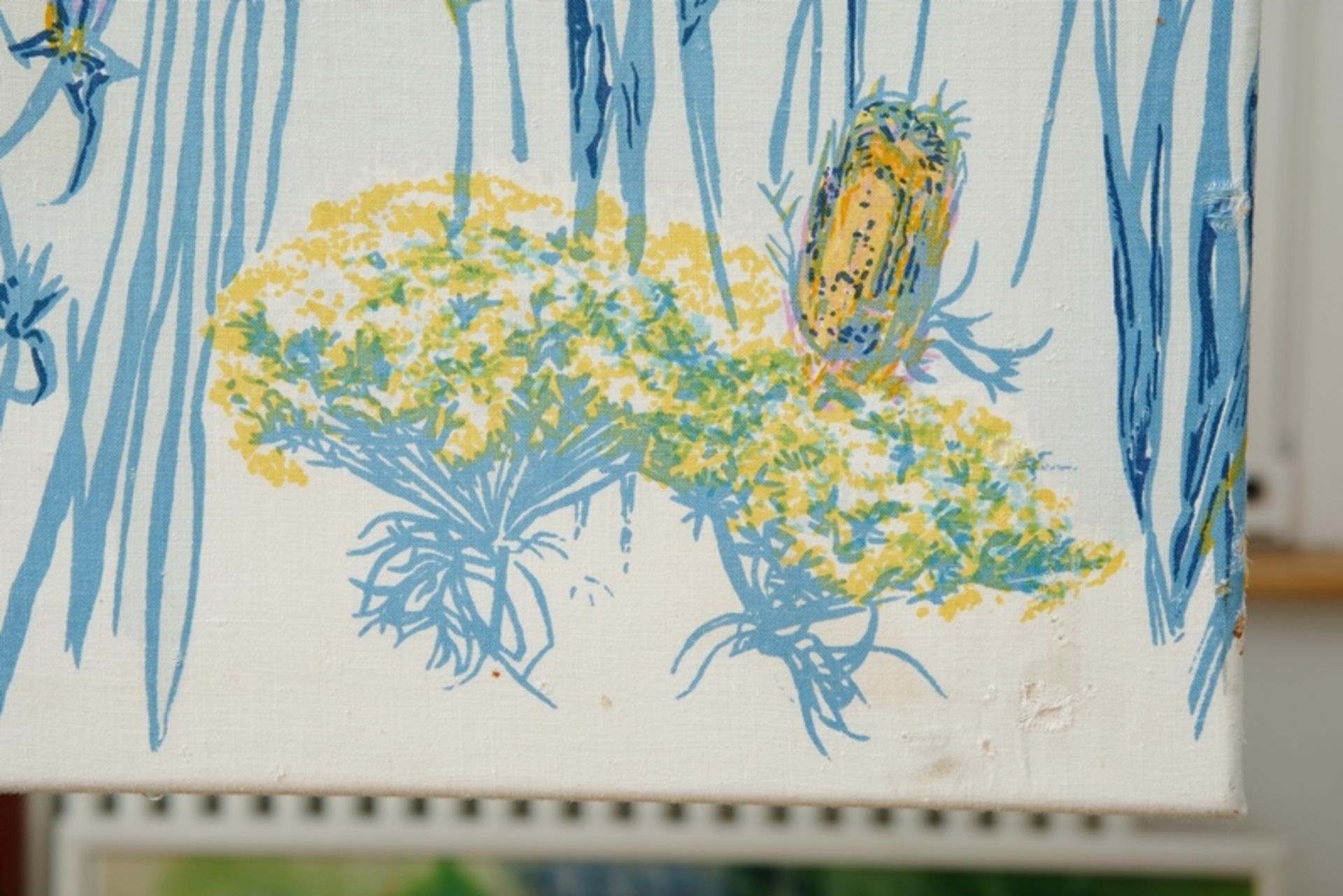 Grieshaber, HAP (1909-1981) "Vogelfrei II über Blumenwiese", 1974, Colour silkscreen on canvas. God - Image 3 of 4