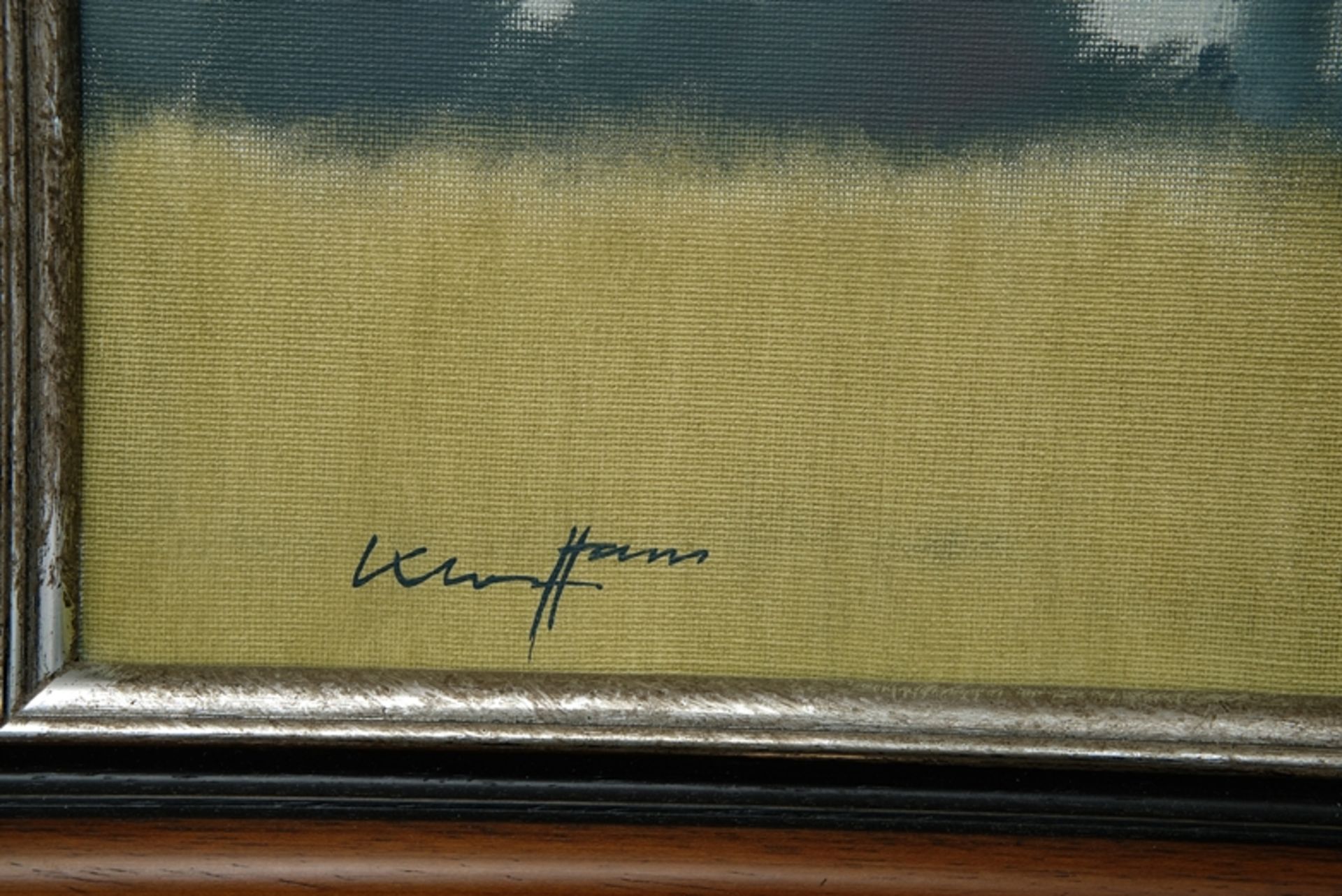 Kloss, Hans (1938-2018) Pappelallee, um 2000, Öl/Pastell auf Leinwand. - Bild 3 aus 4