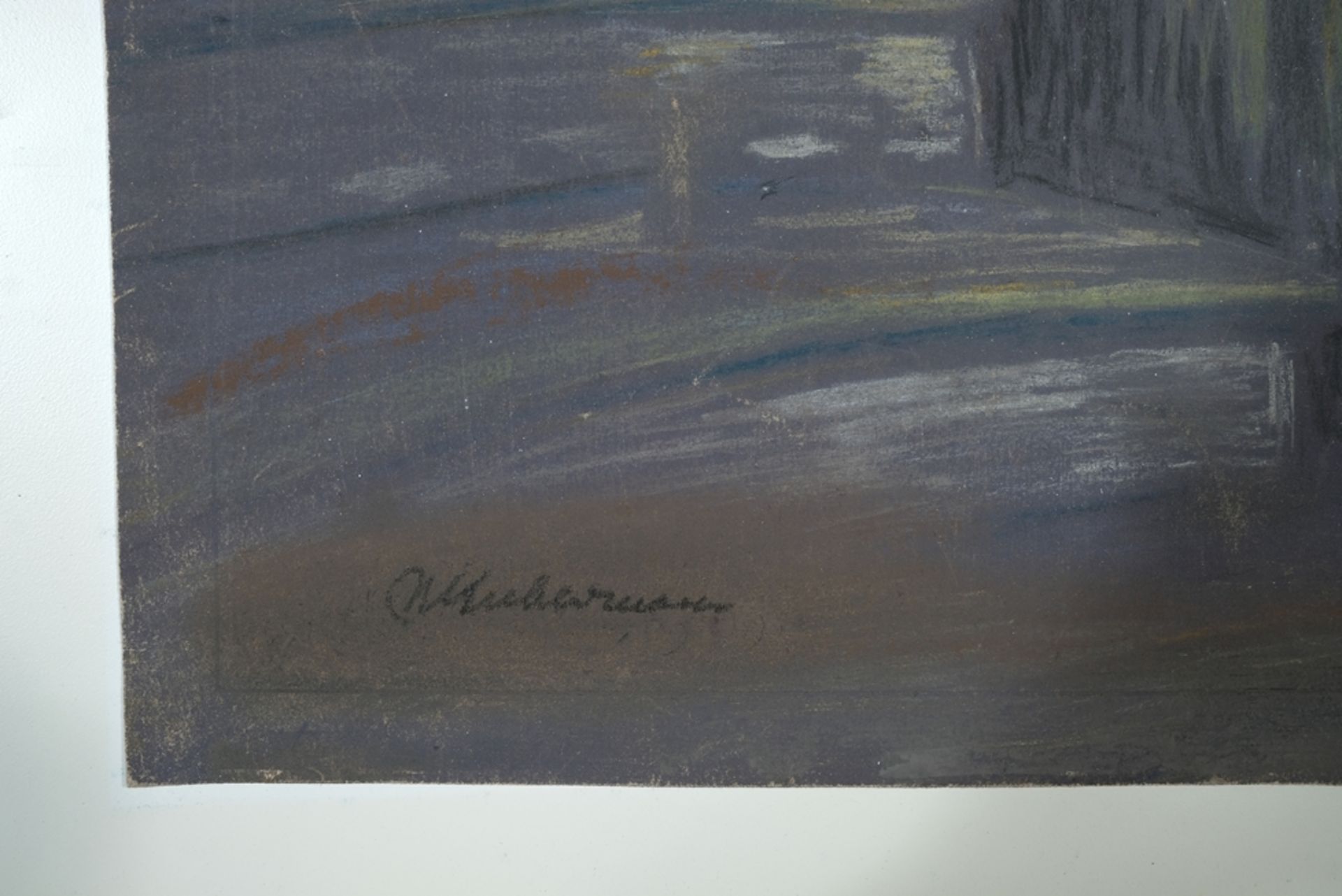 Liebermann, Max (1847-1935) View in a stately park, tempera charcoal study. - Image 2 of 2