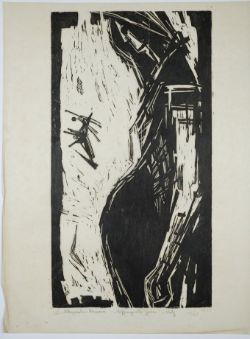 Hiszpanska-Neumann, Maria (1917-1980) "Hoffnungsvolle Zeiten", 1961, Holzschnitt auf Seidenpapier. 
