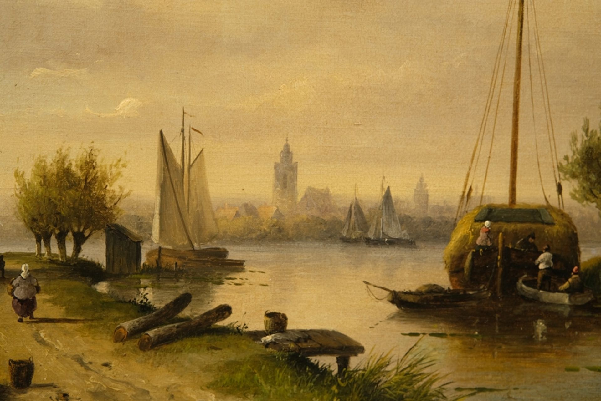 Spohler, Johannes Franciscus (1853-1923) Kanal und Mühle bei Utrecht, ohne Jahr, Öl auf Leinwand. - Bild 5 aus 7