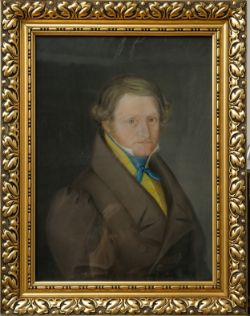 Unbekannt Portraitmaler (19. Jahrhundert), Herrenportrait in Tracht, Pastell mit Kreide auf Papier.