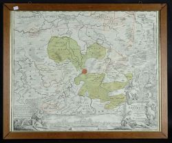 Homann-Landkarte "Nova Territori Erfordien", antike Landkarte Erfurt. 