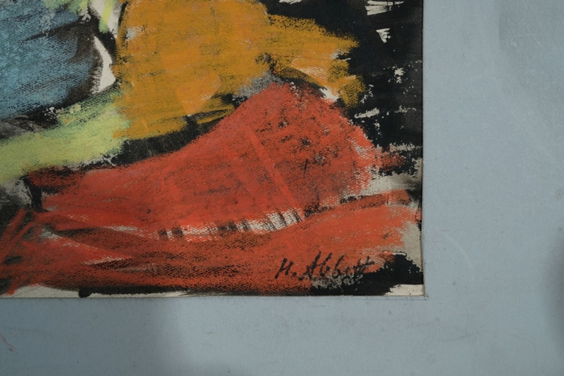 Abbott, Mary (1921-2019) Abstrakte Personen, 1960, Pastellkreide und Tusche auf Papier.  - Bild 2 aus 5