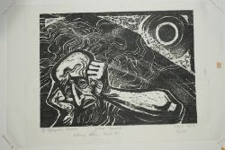Hiszpanska-Neumann, Maria (1917-1980) "Judas", 1957, Holzschnitt auf Seidenpapier. Exemplar 4/25, 1
