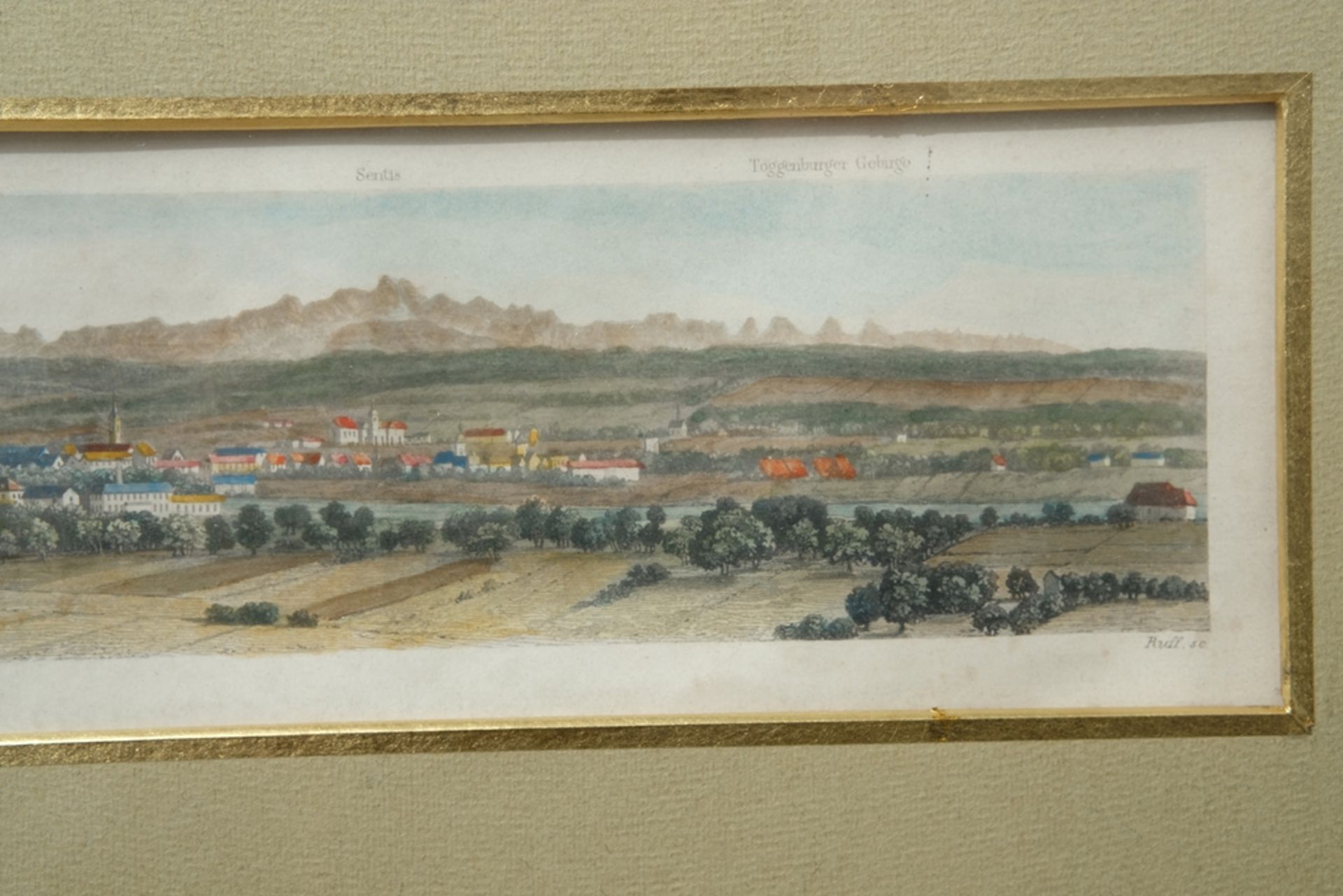 "Panorama of Constance", coloured lithograph. Engraved by "Ruff". Folded in the centre and slightly - Image 3 of 6