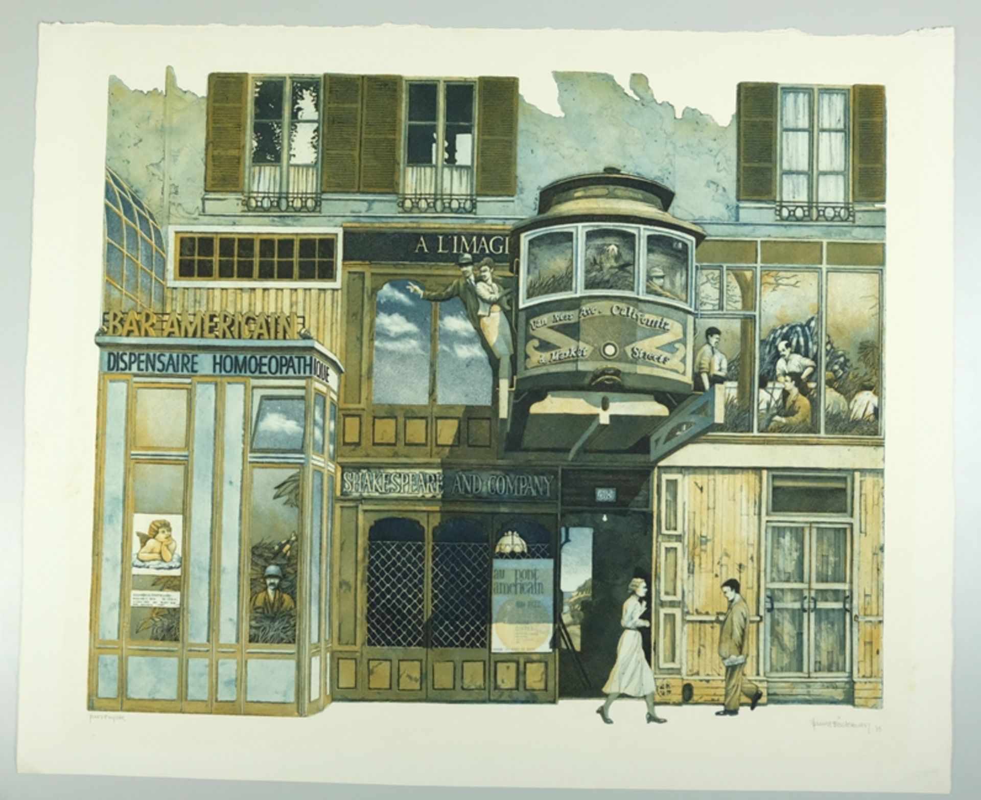 Böckmann, Bengt (born 1937) Department shop facade in Paris, 1973, lithograph. - Image 2 of 5