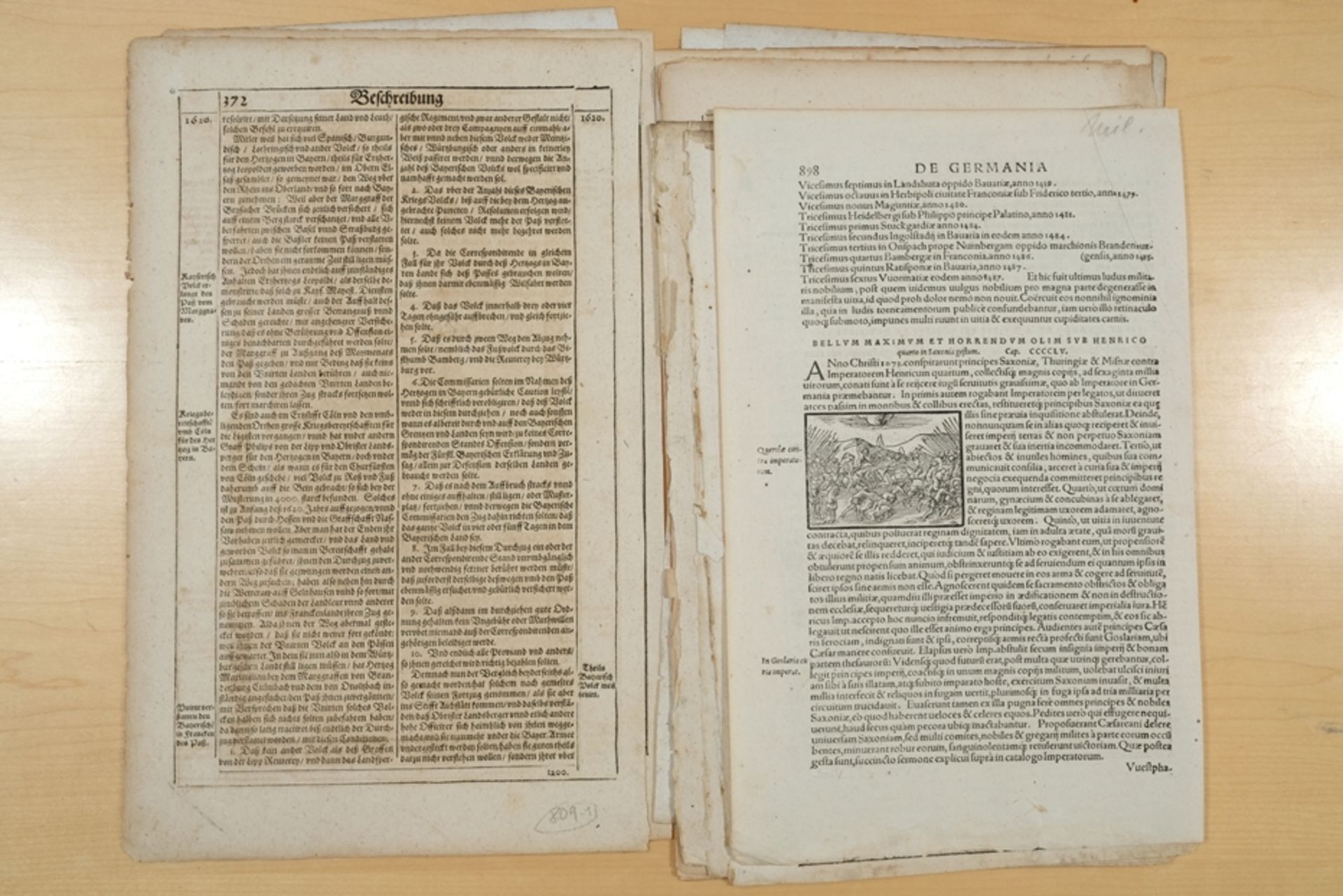 Münster, Sebastian (1488 - 1552), 16 Original-Blätter aus verschiedenen Werken. Seiten aus dem drit - Bild 4 aus 13