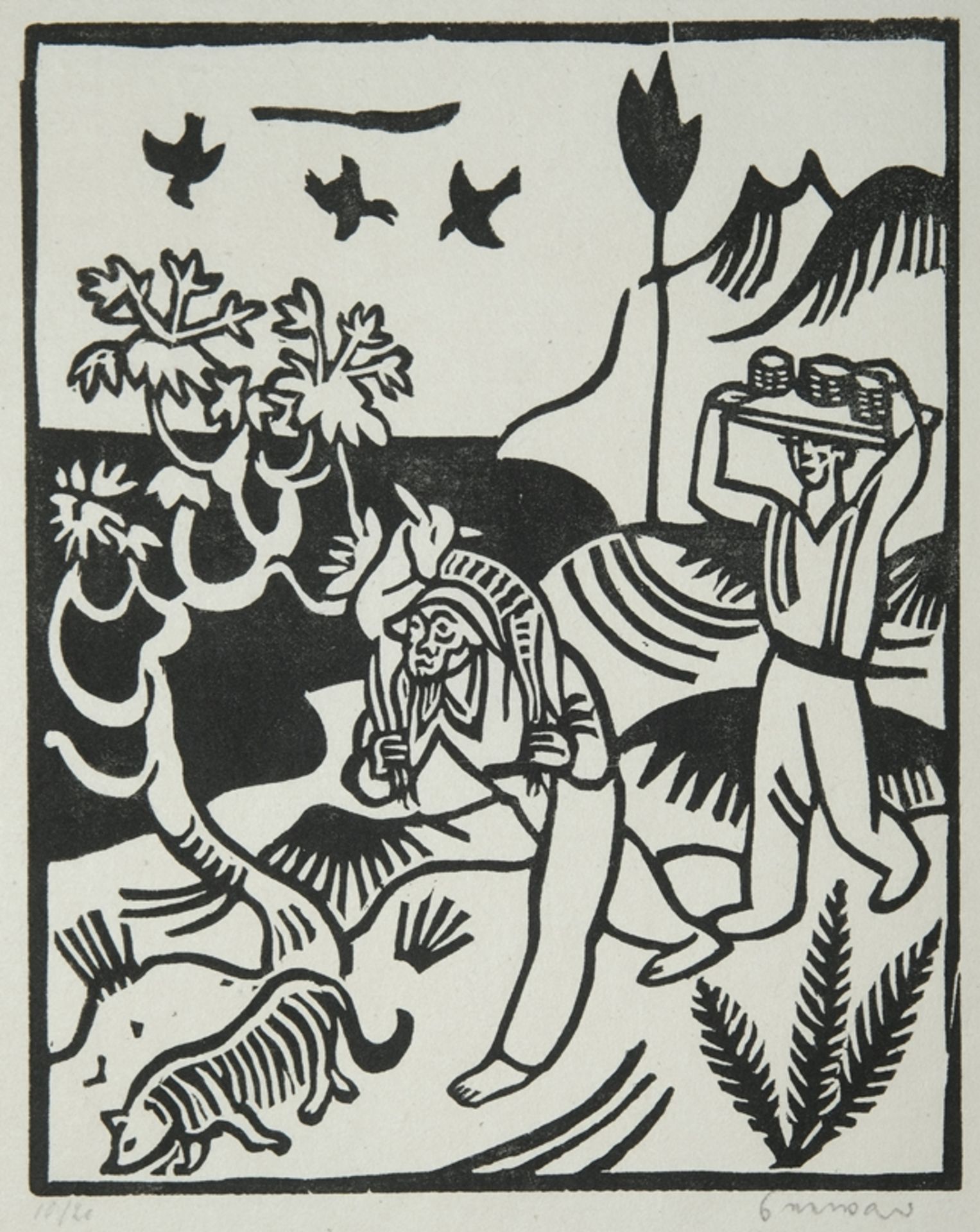 Seewald, Richard (1898-1976), Six woodcuts to the pastoral poems of Virgil, 1923. - Image 4 of 6