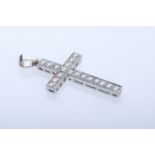 Cross pendant Bucher, set with 18 brilliant-cut diamonds, each around 0.05ct, total approx. 1ct, 75