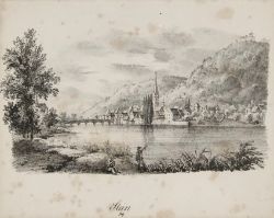 Stein am Rhein, alte Lithographie 1832. 