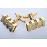 Cufflinks with openwork decoration, yellow gold 333, 2x0.8 cm, 7.6 g