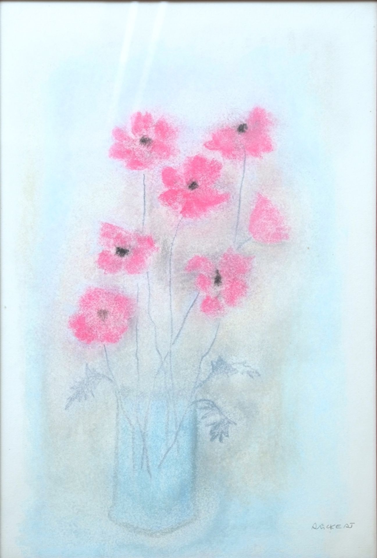 Rückert, Erich-Andreas (1920-2016) Poppies, pastel chalk on paper.