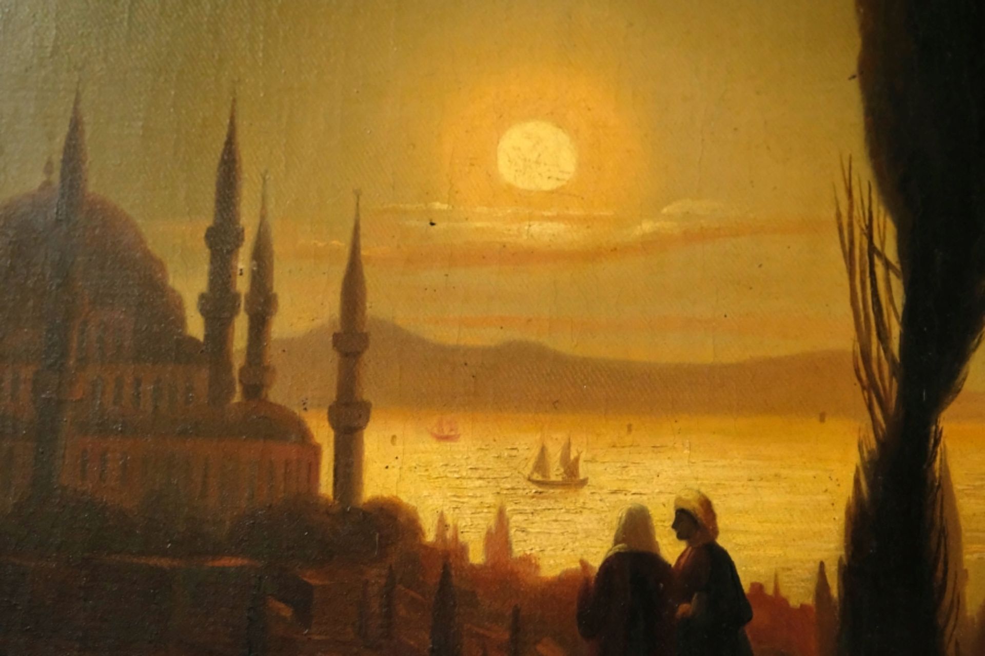 Kopist (20. Jahrhundert) Hagia Sophia im Mondschein, Öl auf Leinwand. - Bild 3 aus 9