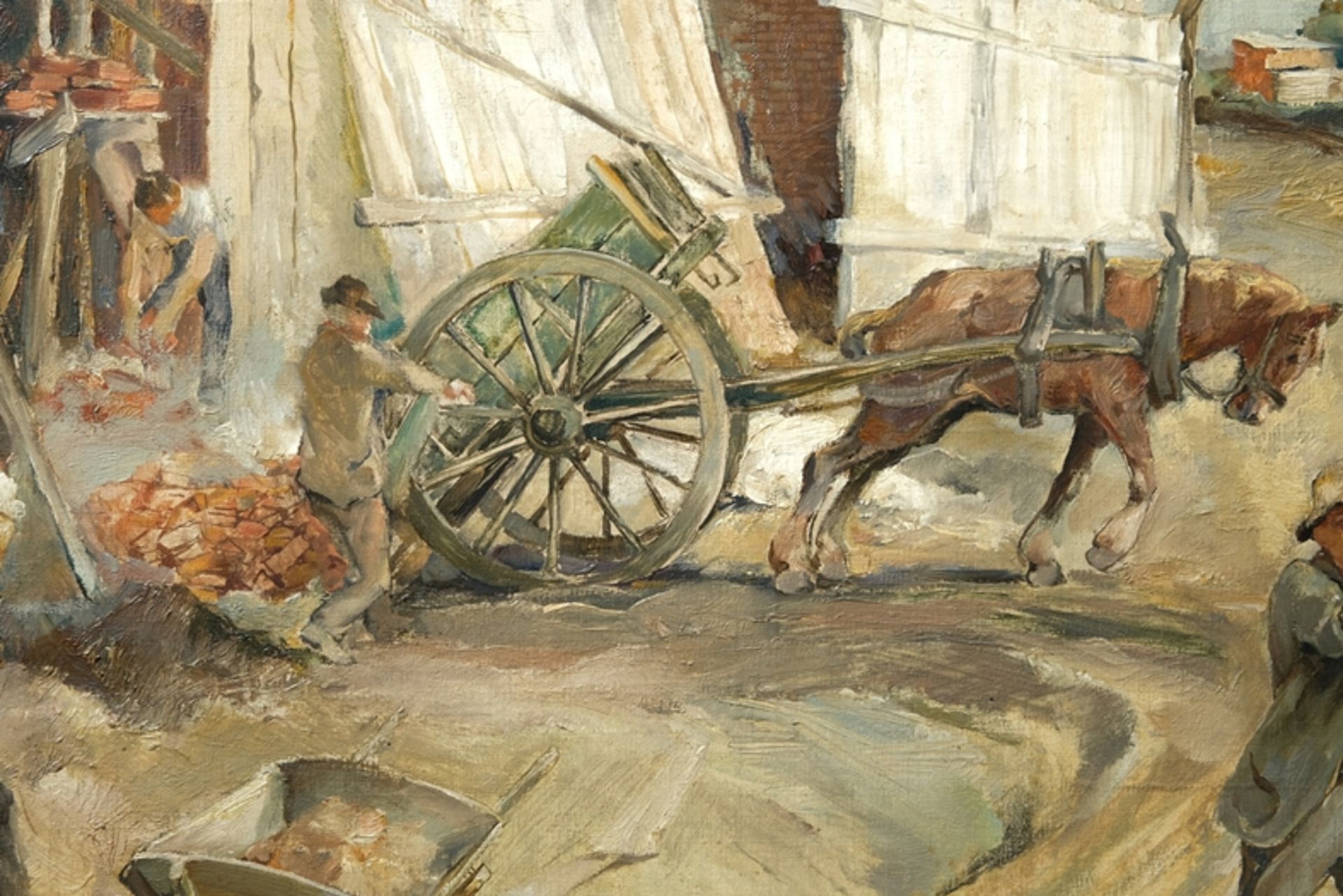 Reetz, Willy (1892-1963) At the building site, oil on canvas. - Image 4 of 6