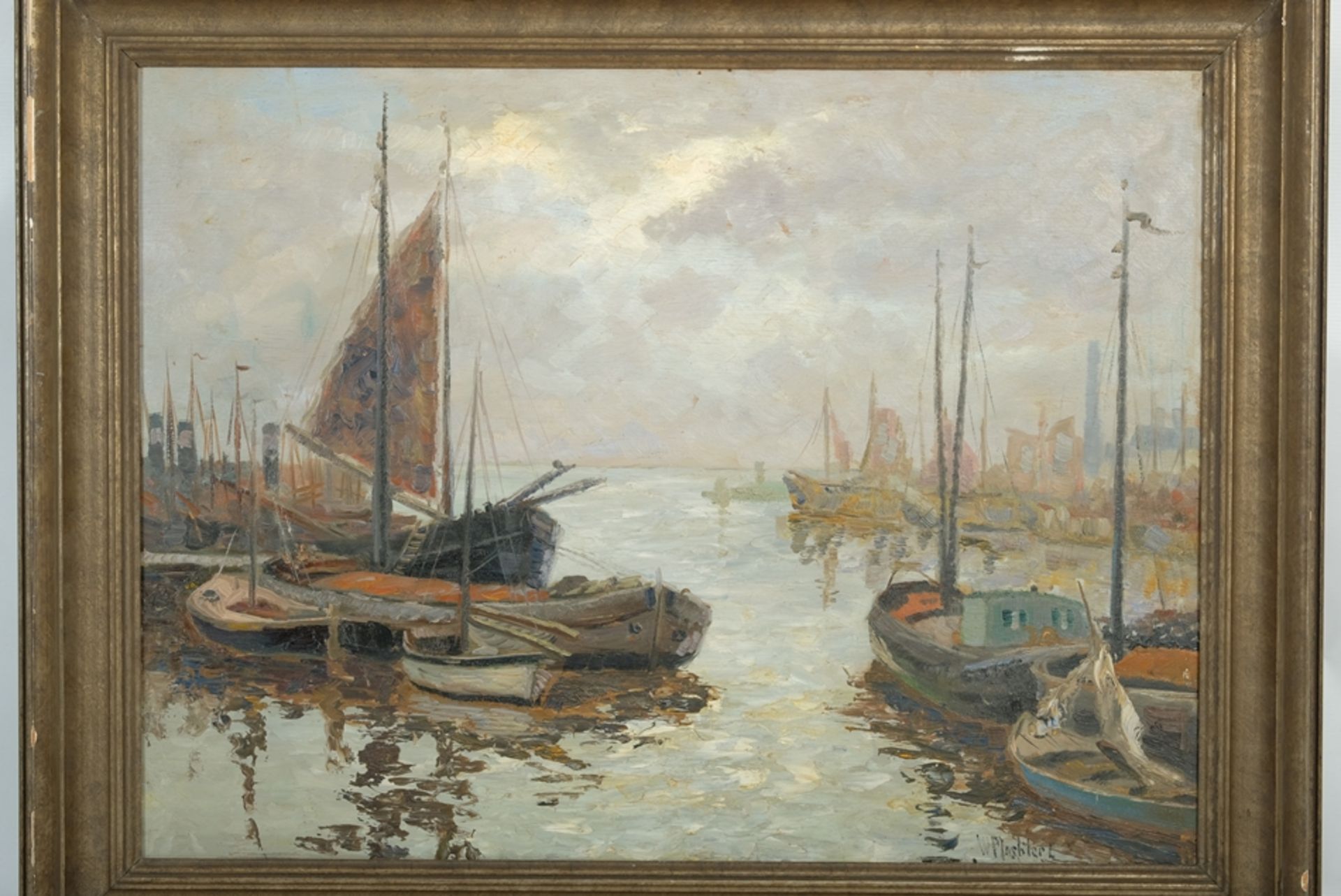 Mosblech, Carl Wilhelm (1868-1934) Schiffe, ohne Jahr, Öl auf Holz.