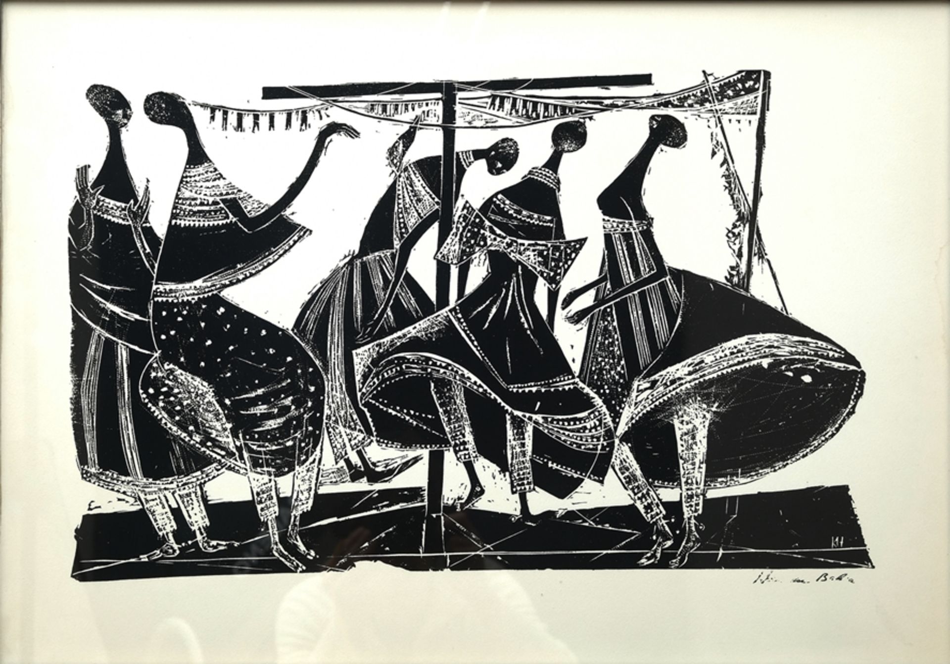 Hansen-Bahia, Karl Heinz (1915-1978) "Der große Candomblé", 1959, woodcut.