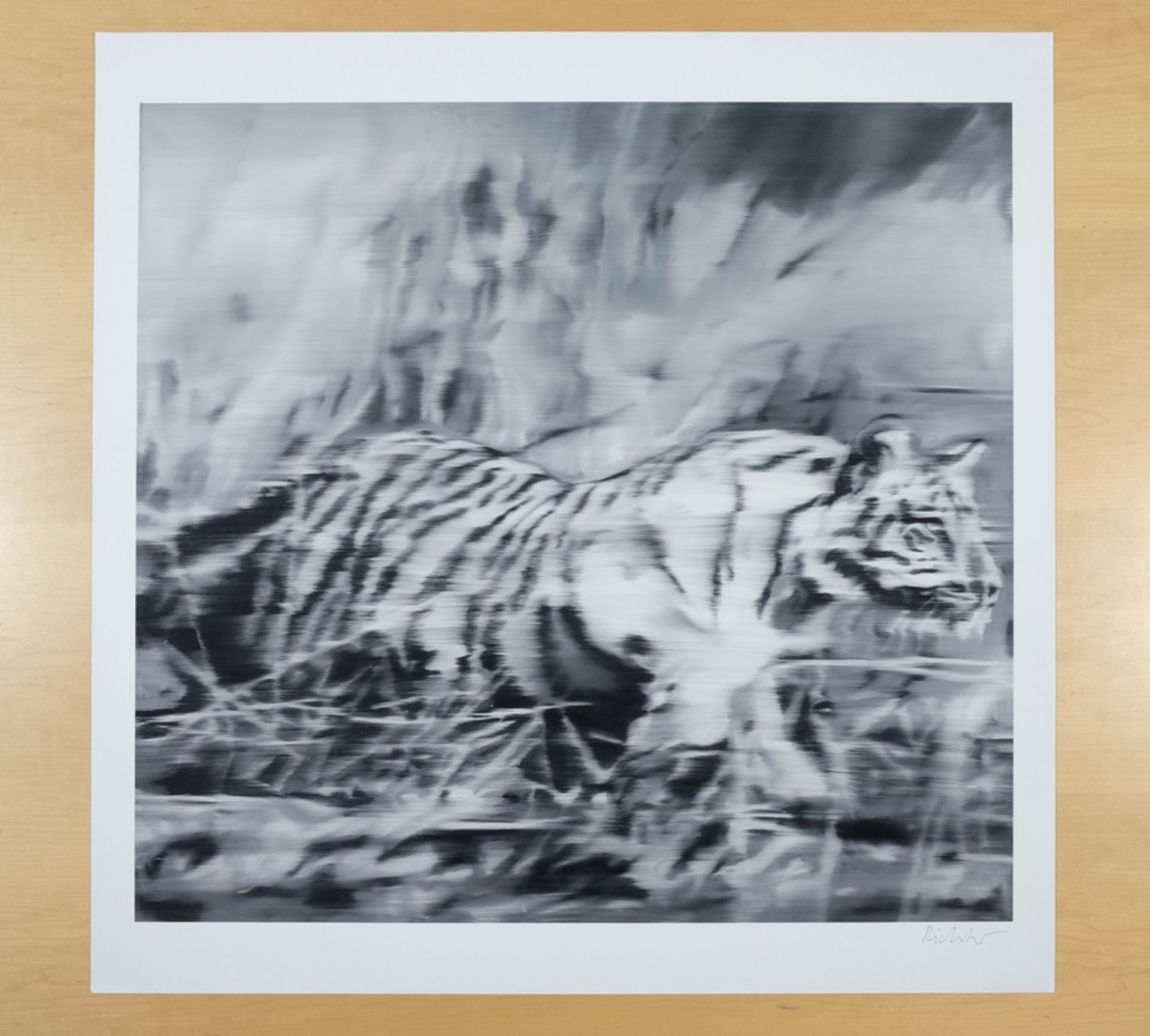 Richter, Gerhard (geboren 1932) Tiger, nach dem Gemälde von 1965, Offsetdruck auf geschöpften Papie - Bild 2 aus 3