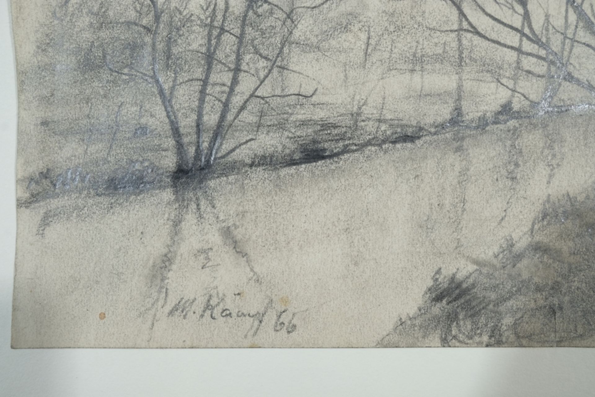 Kämpf, Max (1912-1982) Bach im Winter, 1966, Bleistift auf Papier.  - Bild 2 aus 3