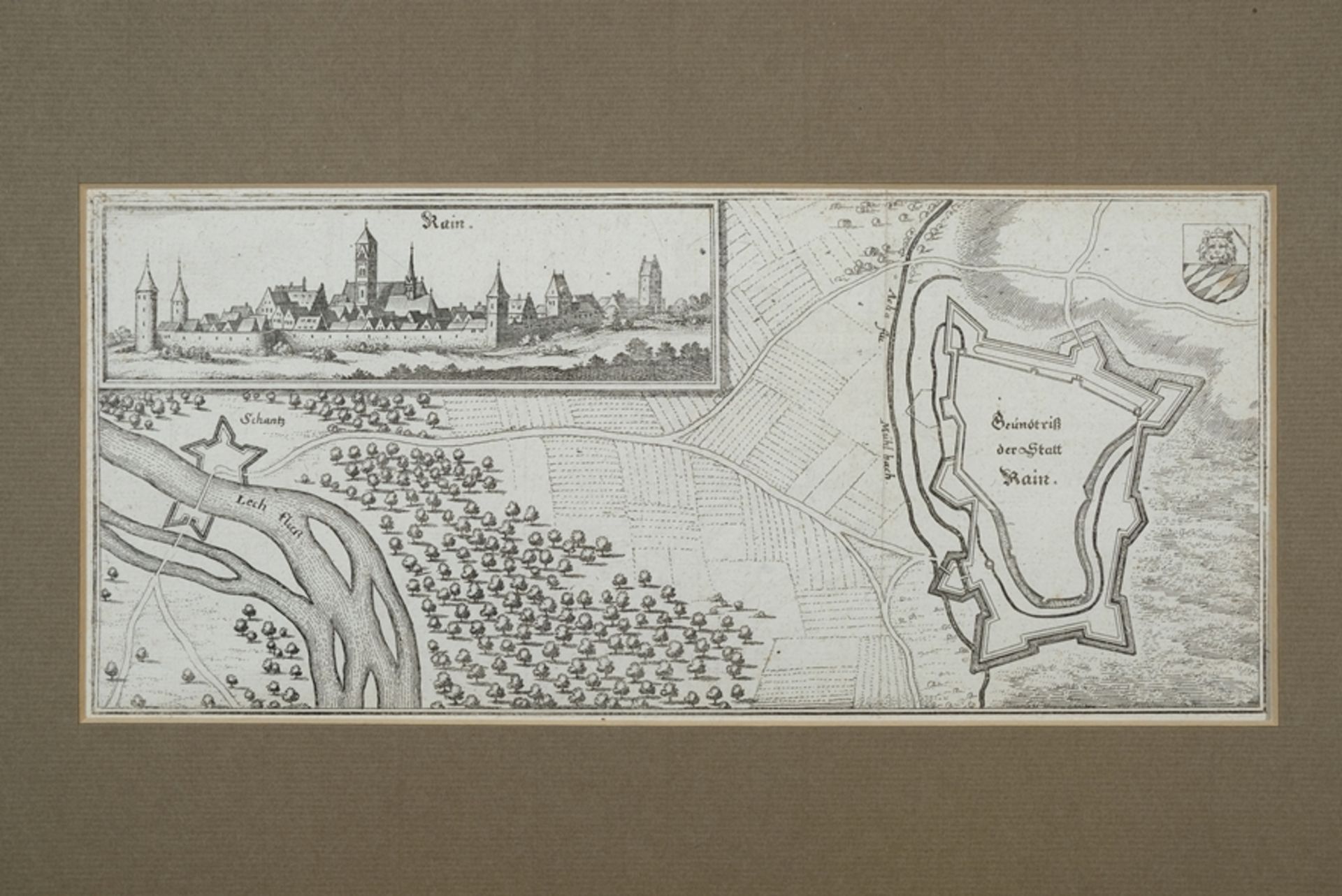 Merian, Matthäus (1593-1650), Four copper engravings with city panoramas.  - Image 4 of 4