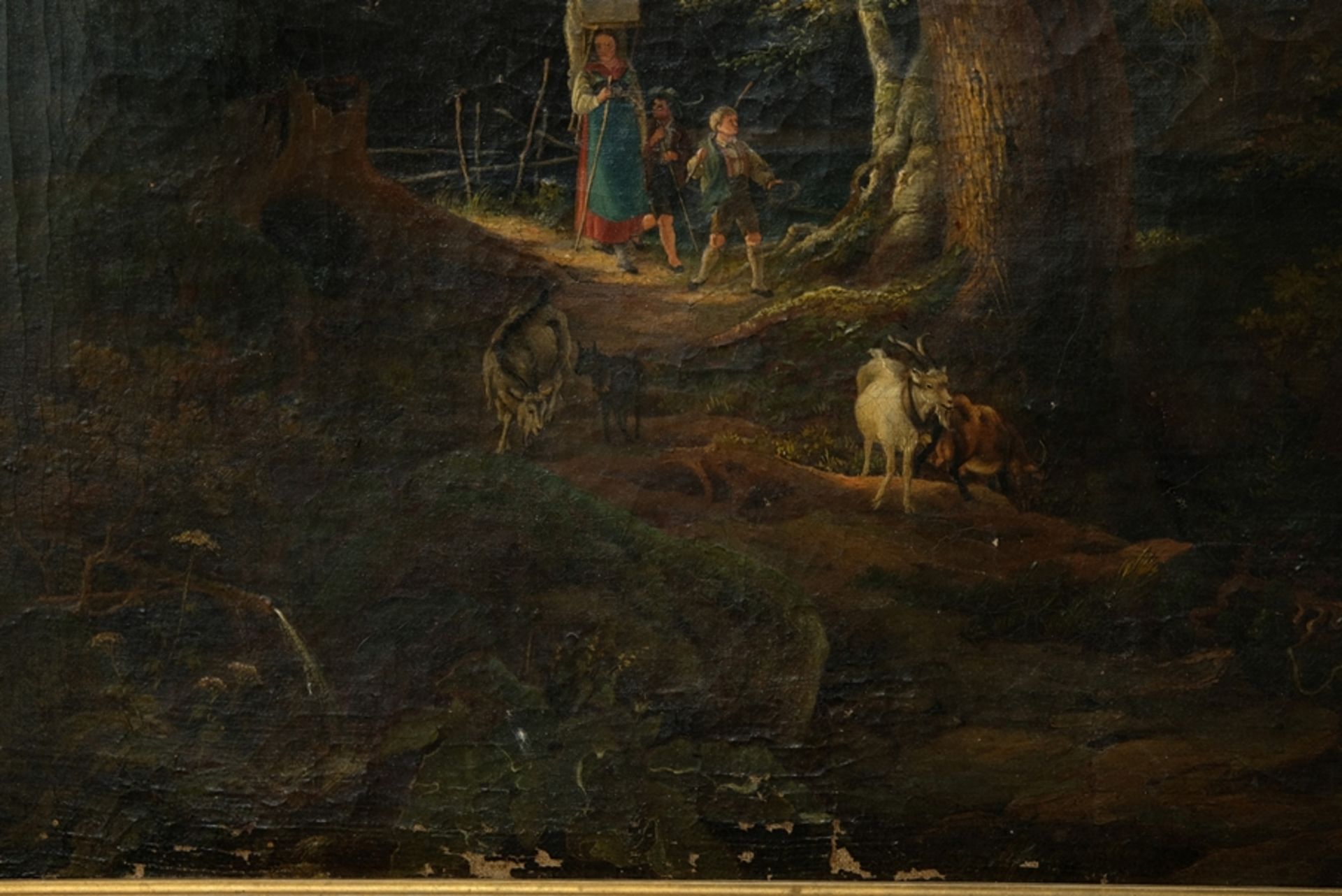 Helfreich, M. (19th century) Pastoral scene, idyllic view into the valley to the edge of a forest,  - Image 5 of 7