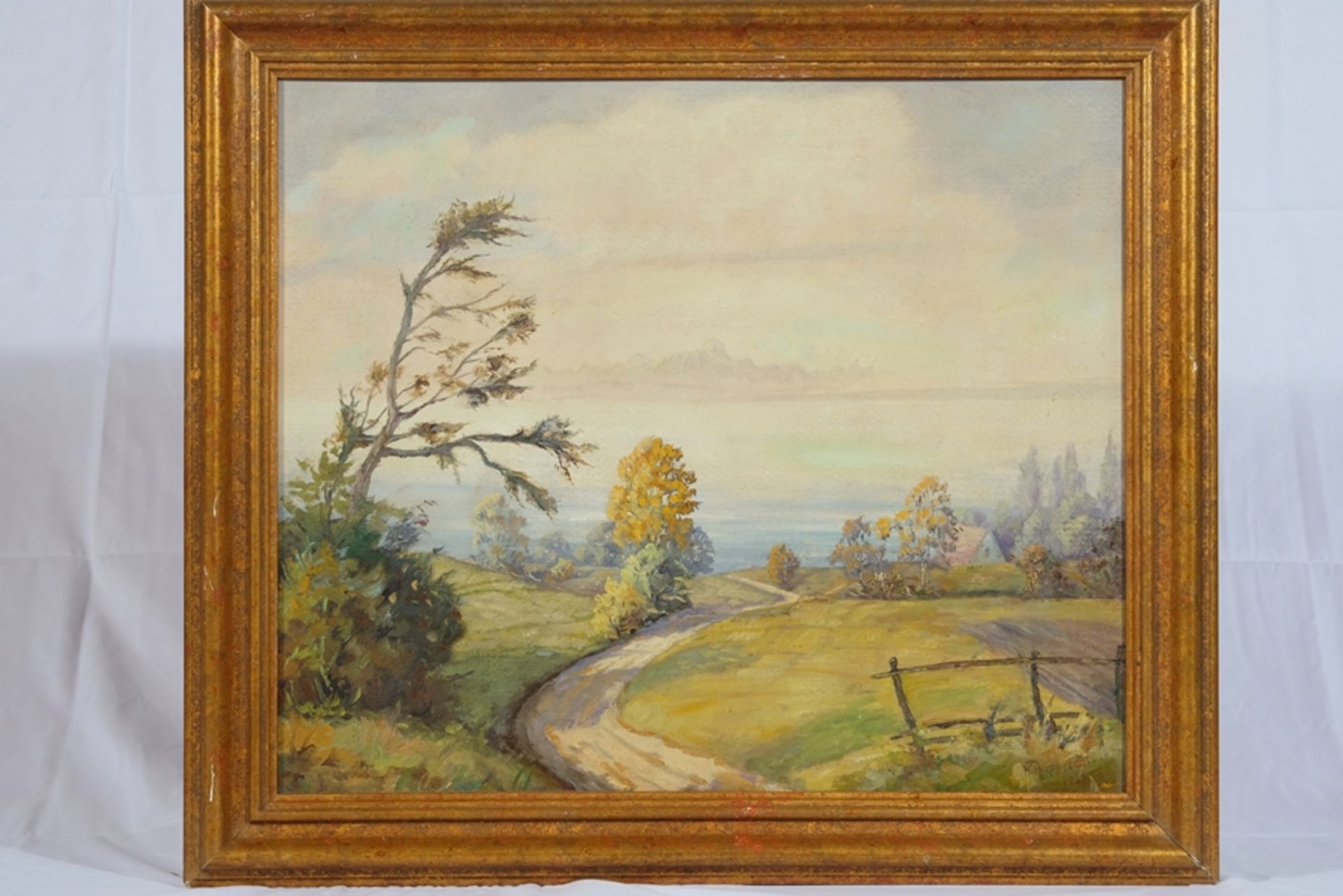 Rupprecht, K. (20th century)(20th century) View over Lake Constance, oil on panel, 1943. - Image 2 of 4