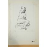 Betz, Ernst (1898-1989) Sitting female nude, 1933, ink drawing on paper. 