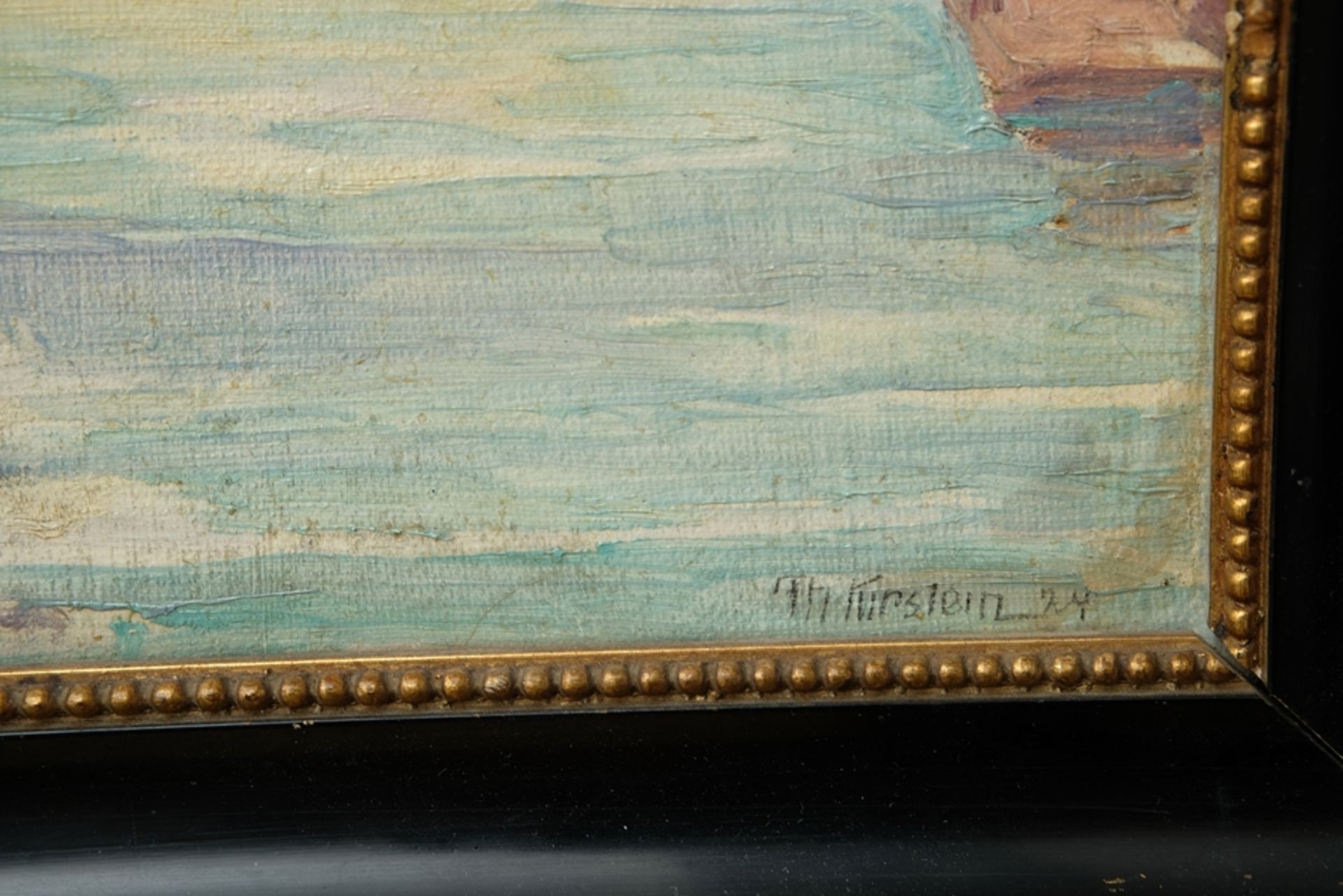 Kirstein, Th. (20th century)(20th century) Shore Landscape in Denmark, no year, oil on canvas.  - Image 5 of 5