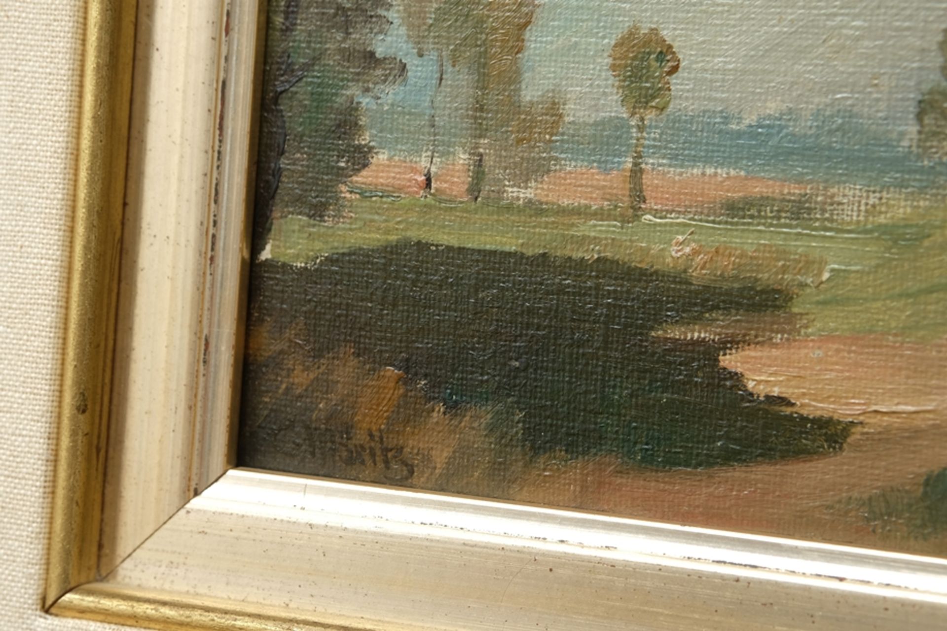 Möritz, Carl (20th century) Landscape, oil on cardboard-covered canvas.  - Image 3 of 4