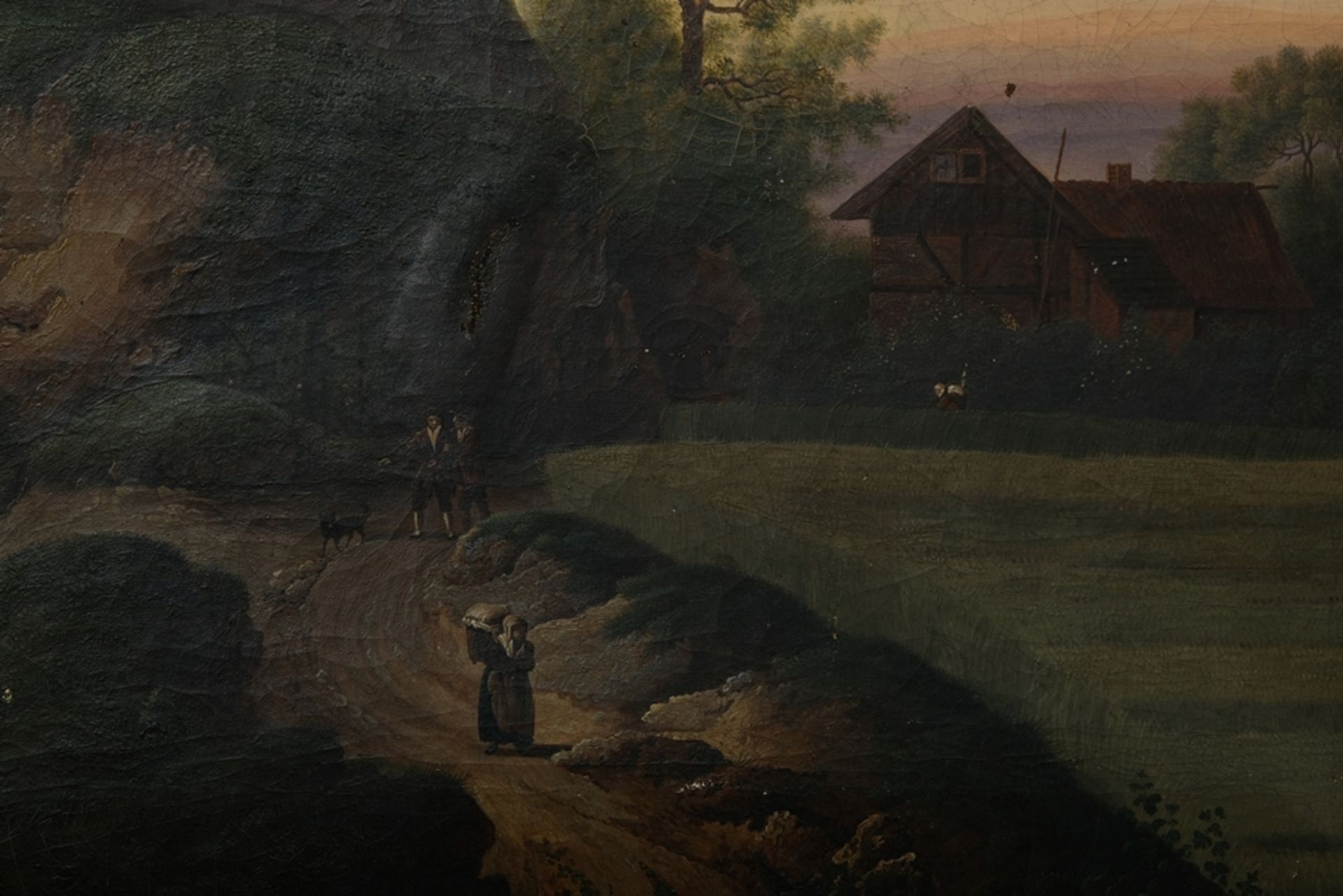Unbekannt (spätes 19. Jahrhundert) Bauernidylle, Öl auf Leinwand.  - Bild 4 aus 7