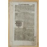 Münster, Sebastian (1488 - 1552), 16 Original-Blätter aus verschiedenen Werken. Seiten aus dem drit