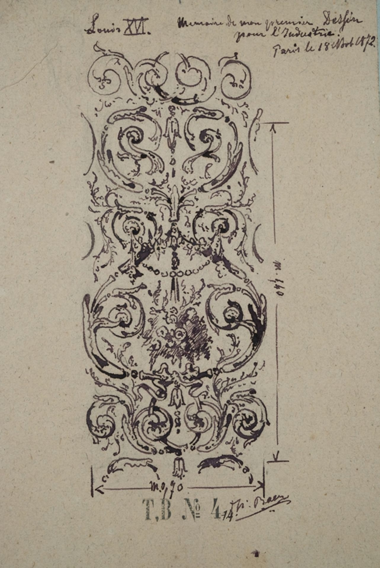 Bär, Theodor (1844-1895) Three ink drawings. 