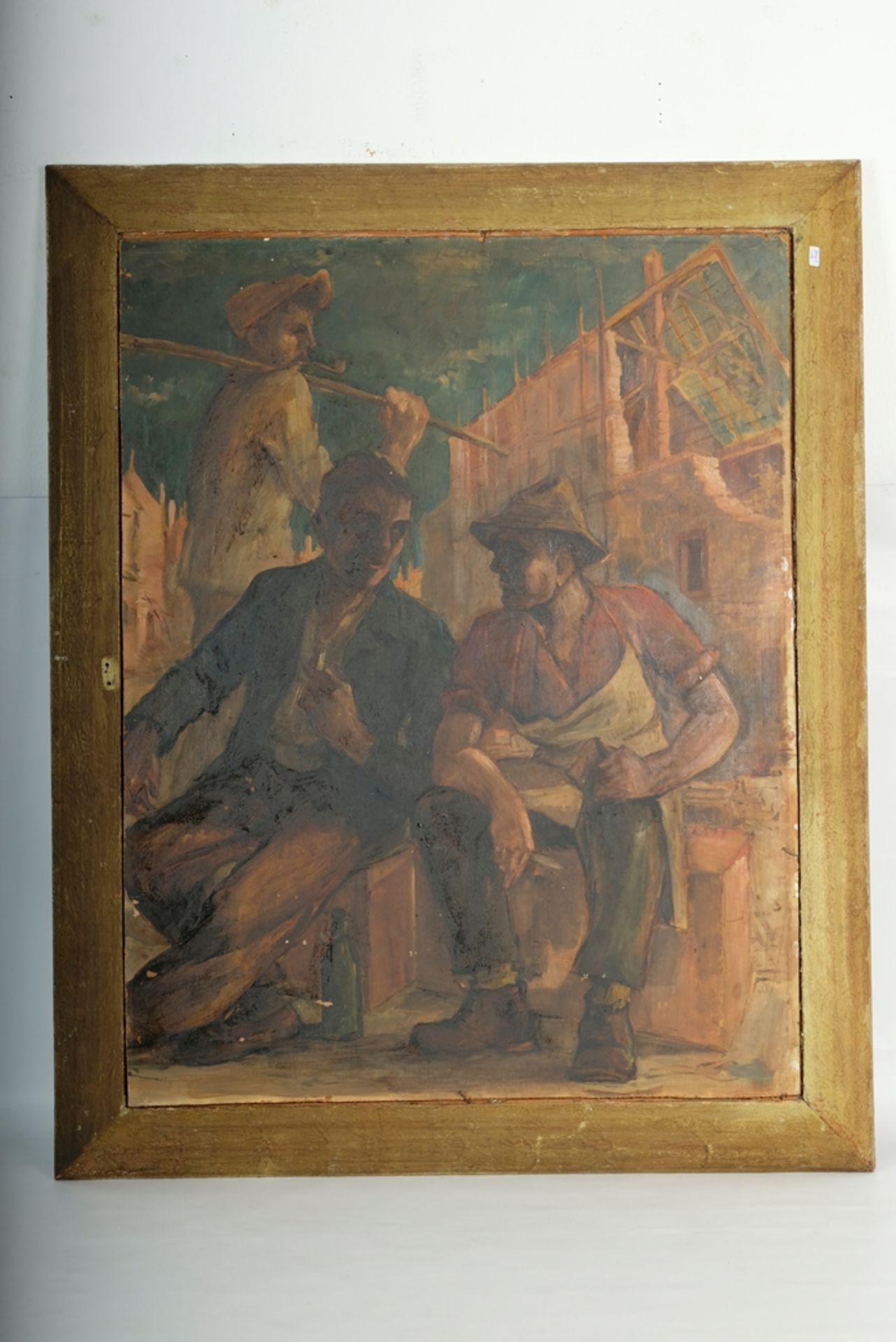 Matzdorf, Albert (1912-1992) Wanderung zu einer Kapelle in den Bergen, oil painting/pastel on canva - Image 4 of 4