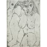 Osswald, Karl (1925-1972) "Die Dicke [Tochter]", 1950, etching.