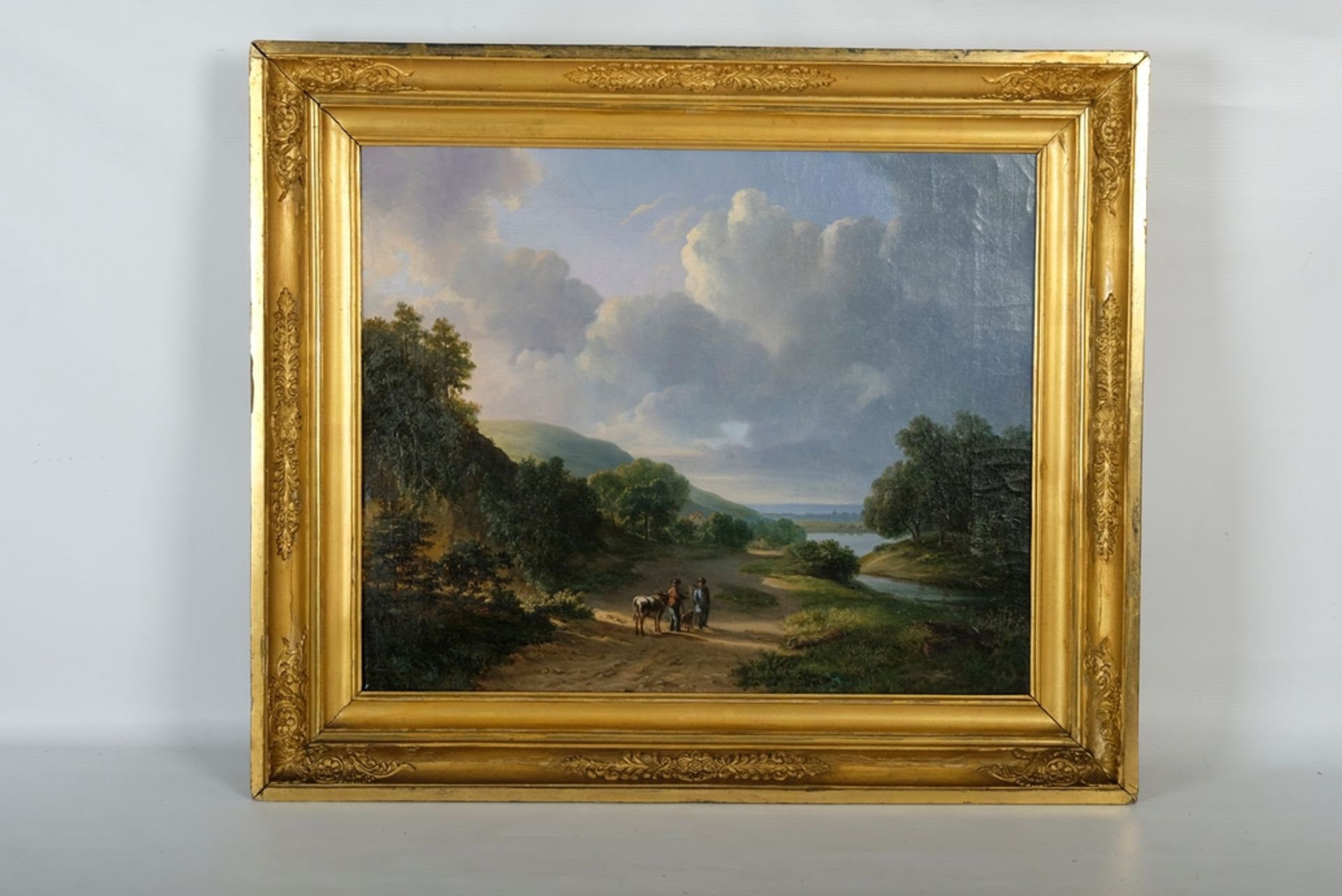 Kruseman, Frederik Marianus (1816-1882), Landschaft mit zwei Bauern, Öl auf Leinwand. signiert.  - Bild 2 aus 13