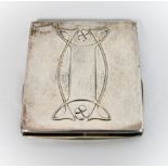 Case for matchbooks, Art Nouveau decor, silver-plated