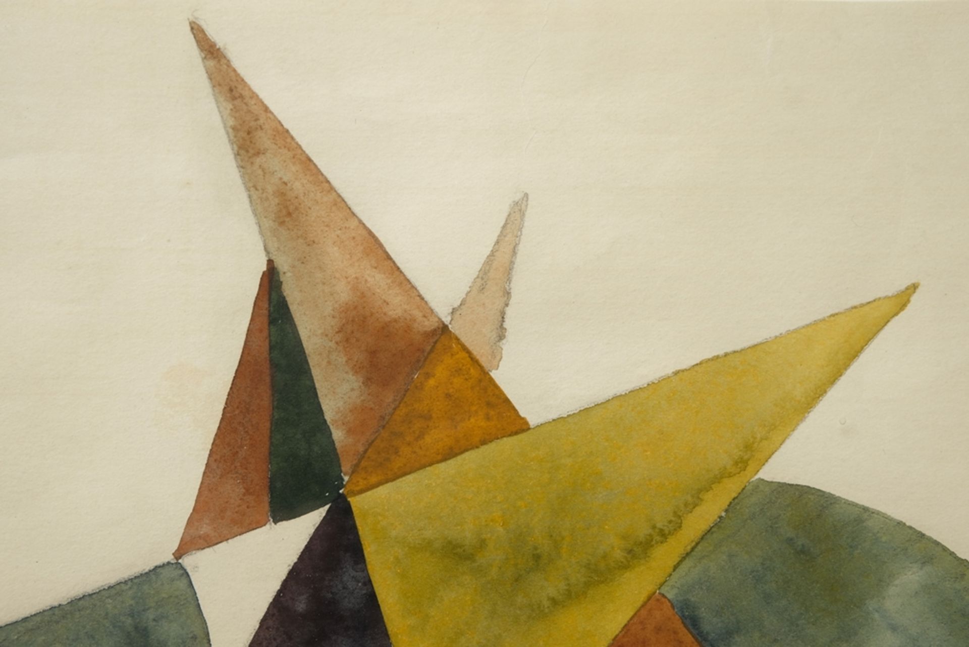 Luciskin, Sergej A. (1902-1989) Abstrakte Komposition, 1923, Aquarell in warmen Erd- und Grüntönen. - Bild 3 aus 5