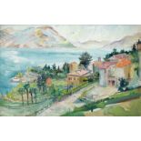 Lange-Brock, August (1891-1978) "Blick auf Brissago", Öl auf Leinwand, 