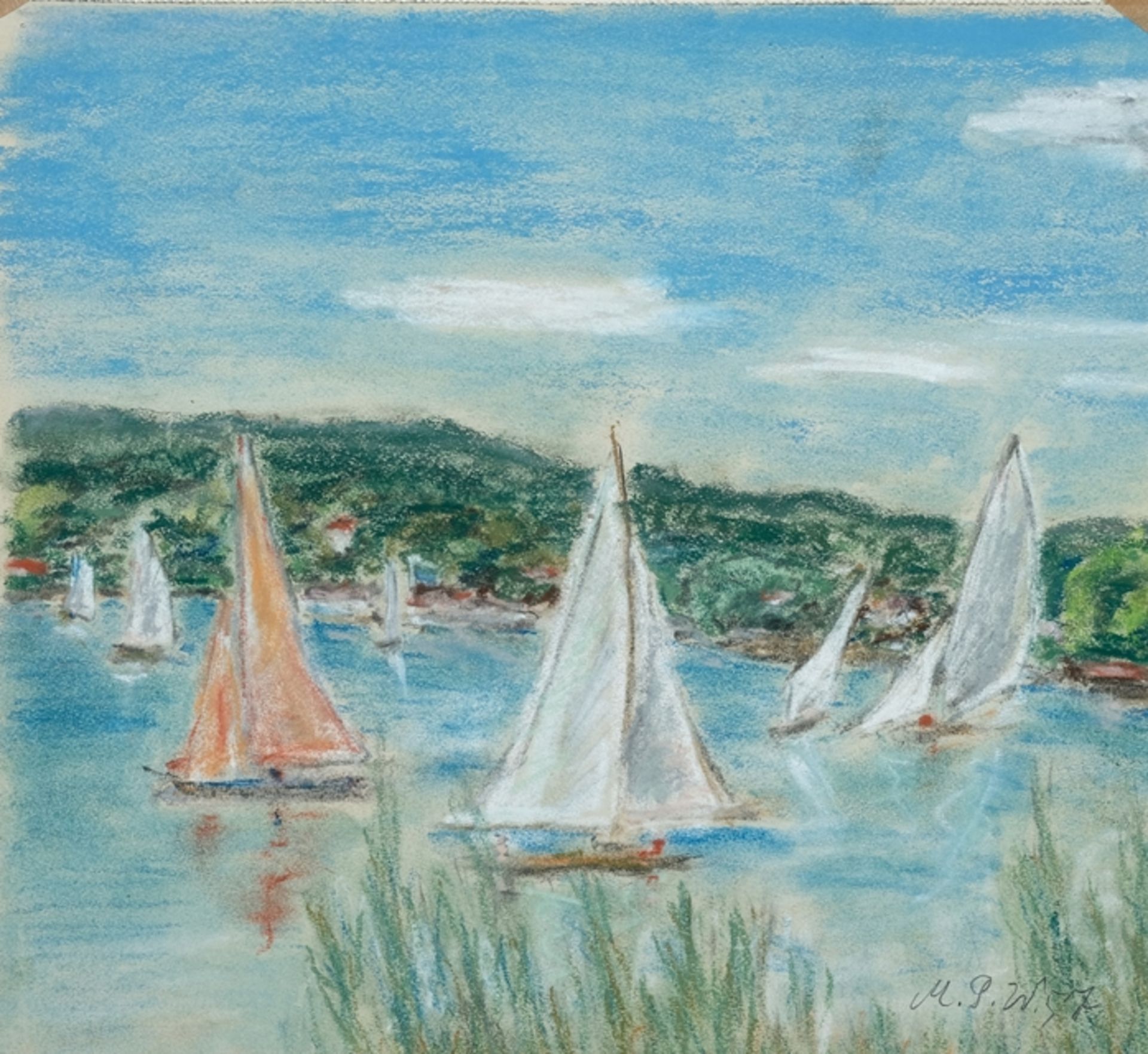 Peifer-Watenphul, Max (1896-1976) Lake Constance, colour drawing on paper, 1957.