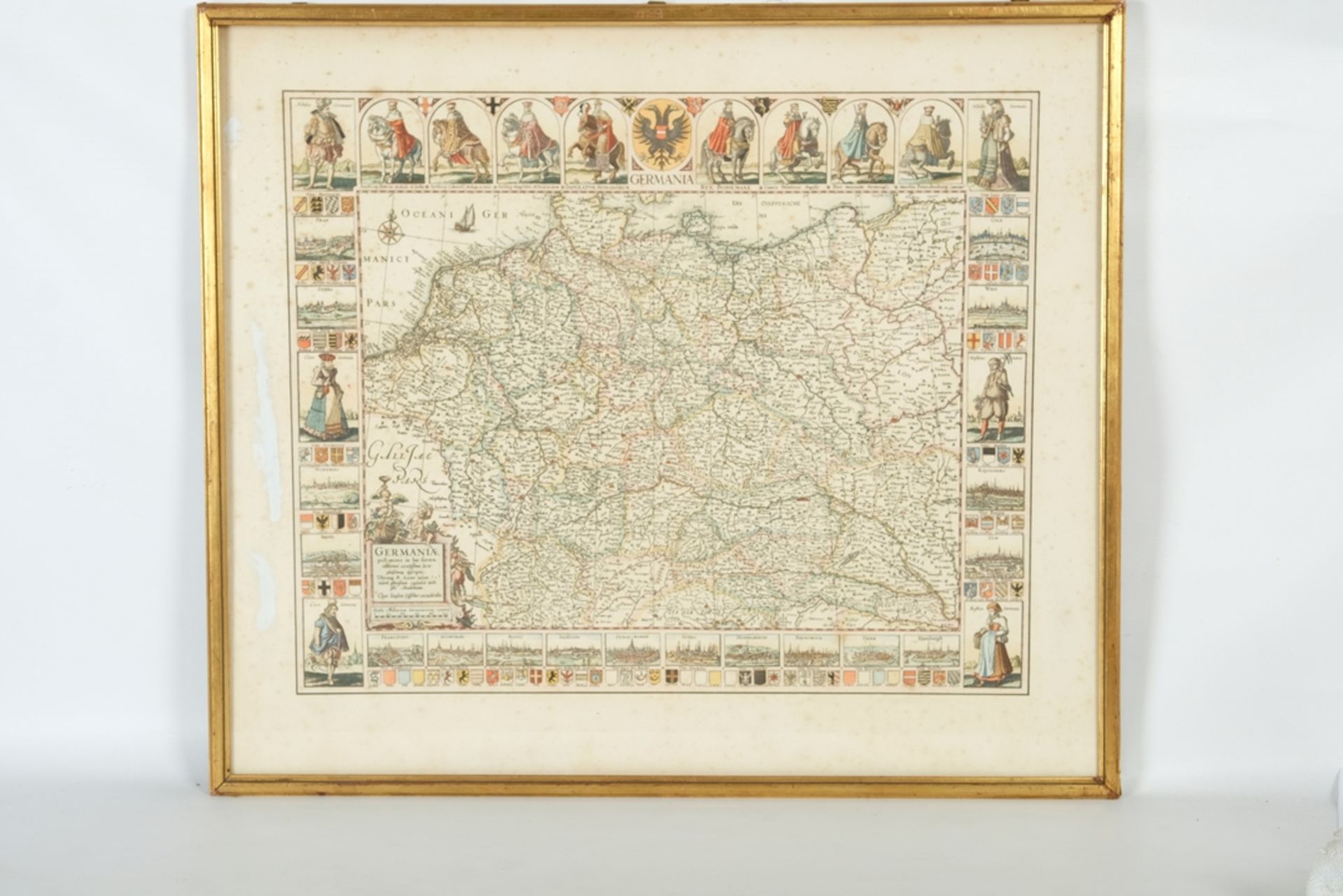 Landkarte Germania, Faksimile nach Jodocus Hondius. Auf der Karte ist "Claes Janssen Visscher 1621" - Bild 2 aus 2