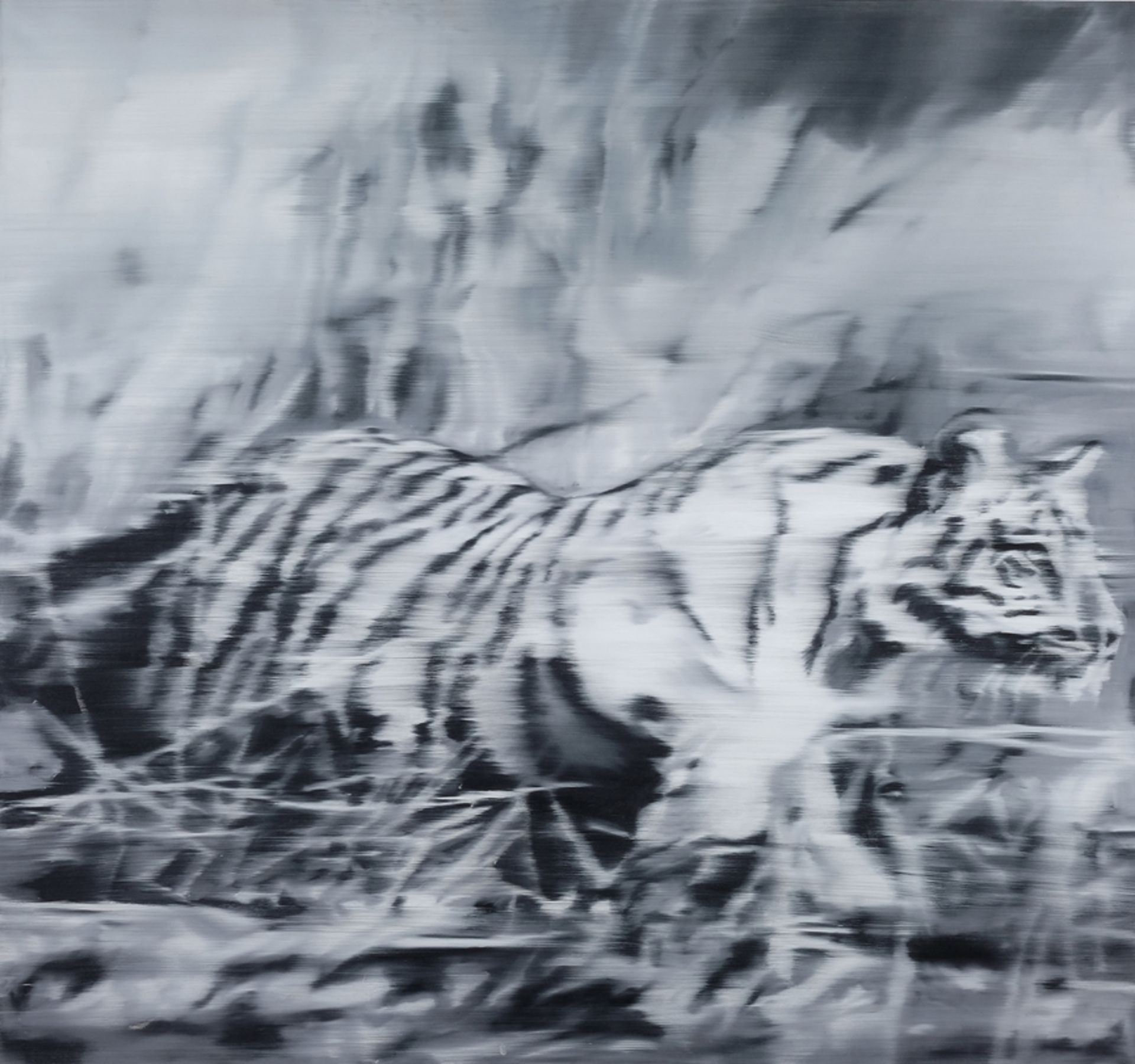 Richter, Gerhard (geboren 1932) Tiger, nach dem Gemälde von 1965, Offsetdruck auf geschöpften Papie